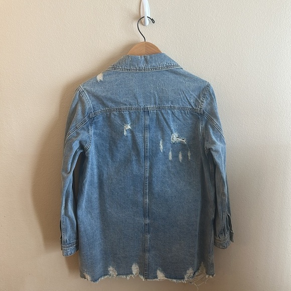 VEVERET Jean Jacket Button Down Western Distressed Women Size Small - Picture 8 of 12